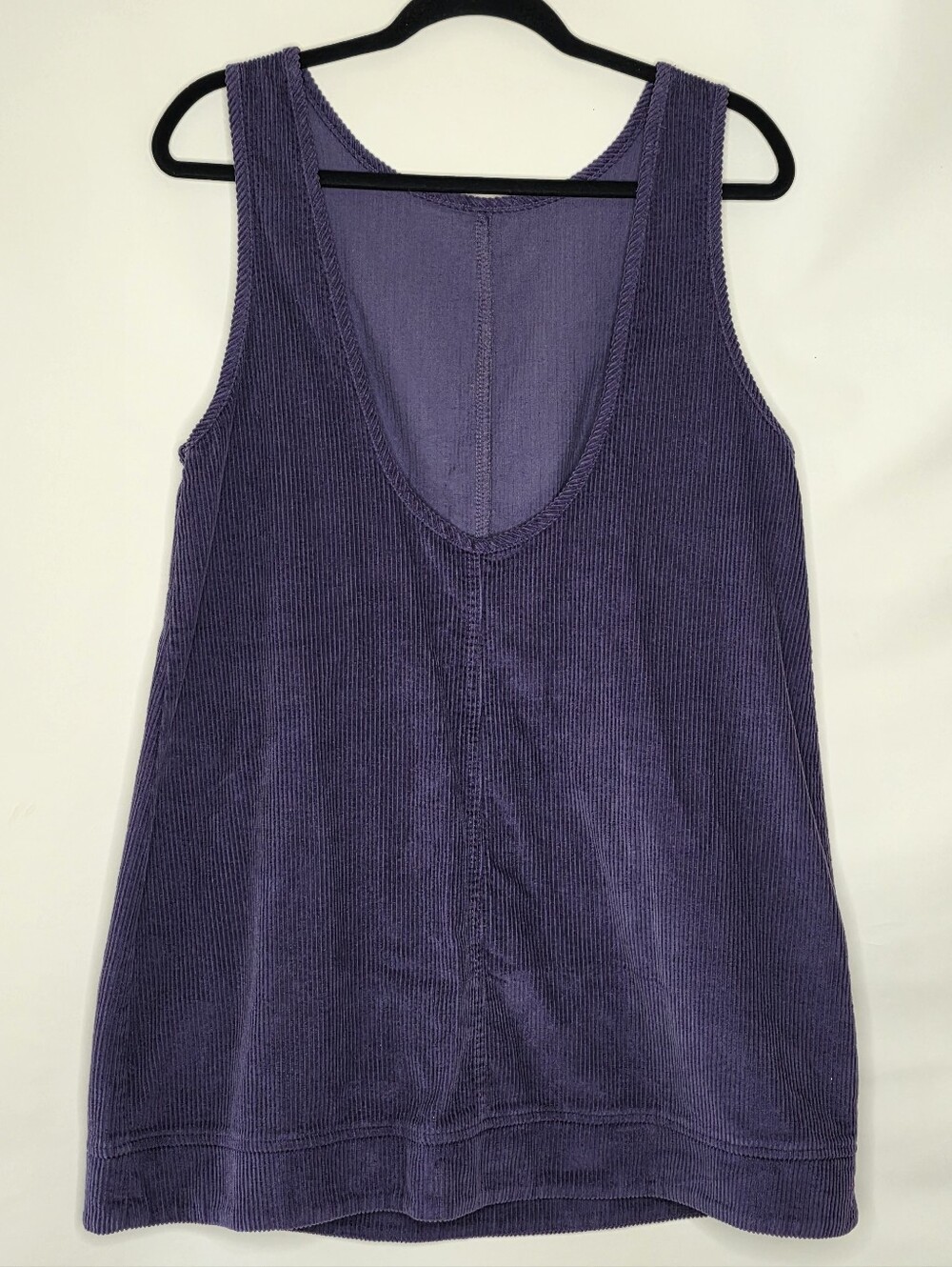 Purple Corduroy Jumper Size M Sleeveless Scoop Neck Mini Dress Academia Retro